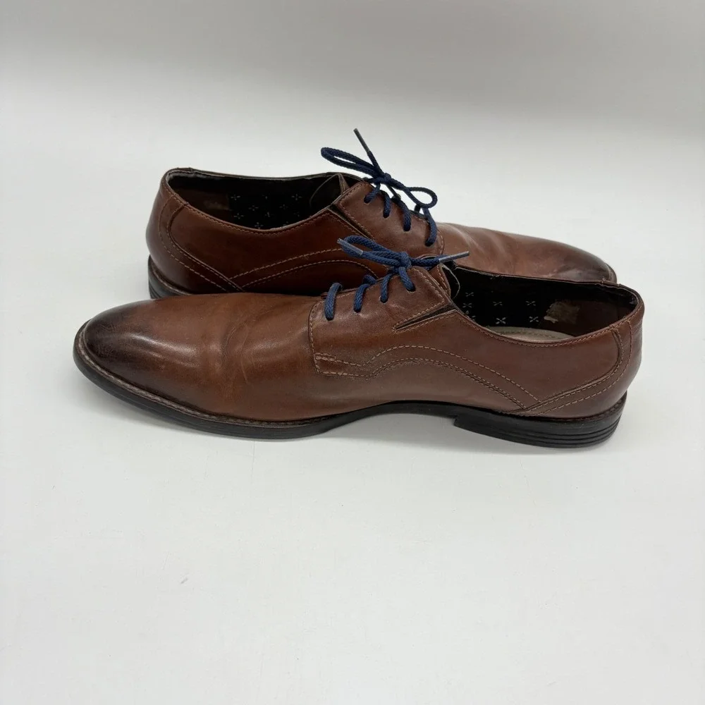 Clarks Tor England Mens 11M Brown Leather Lace Up Oxford Dress Shoes